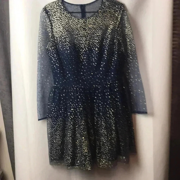 GIANNI BINI JR SZ 13 and SZ 11 NAVY/GOLD DRESS - Picture 2 of 12